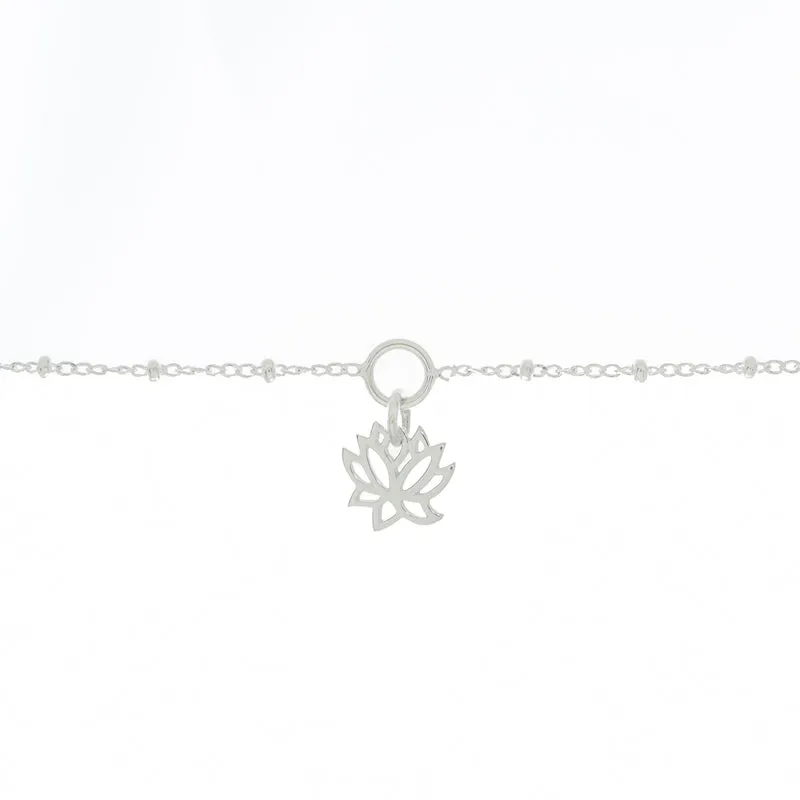 Lotus Charm Bracelet in Sterling Silver
