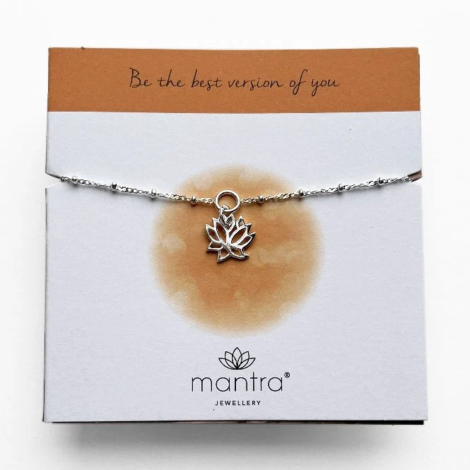 Lotus Charm Bracelet in Sterling Silver
