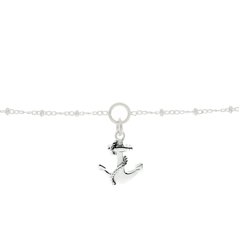 Anchor Charm Bracelet in Sterling Silver