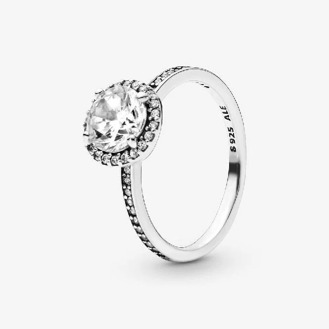 Round Sparkle Halo Ring, Size 50