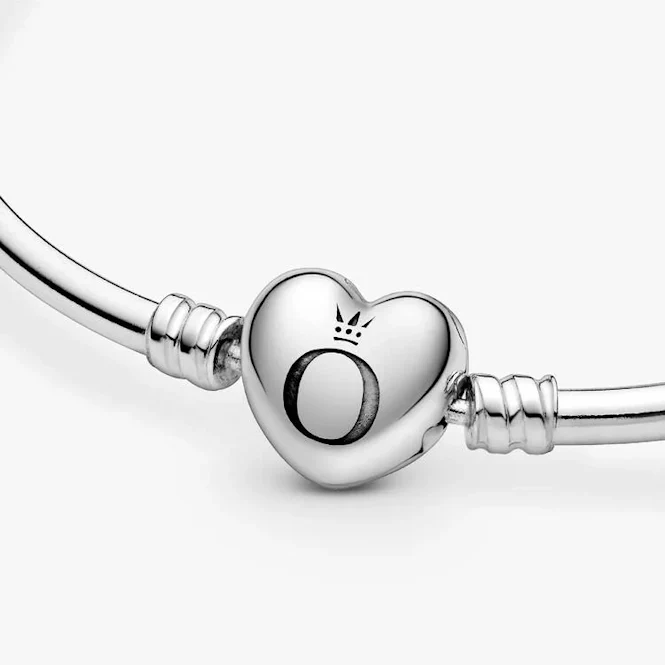 Moments Heart Clasp Bangle, 19cm