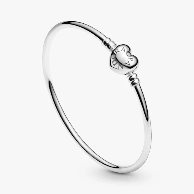 Moments Heart Clasp Bangle, 19cm