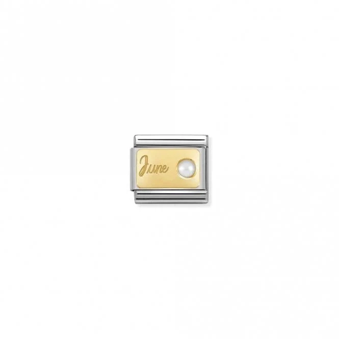Classic Gold June White Pearl Birthday & Birthstone Charms