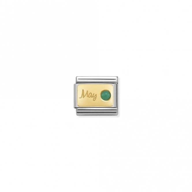 Classic Gold May Emerald Birthday & Birthstone Charms