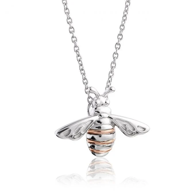 Nature's Wonder Silver Honey Bee Pendant Necklace