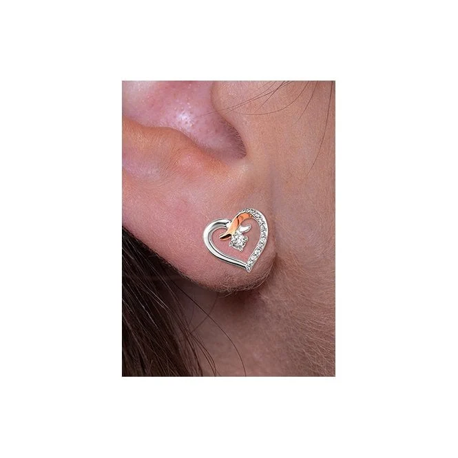 Clogau Kiss Silver Stud Earrings