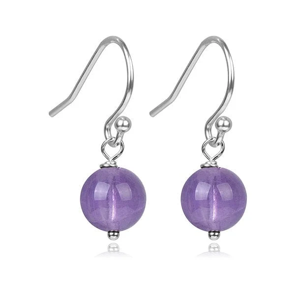 Silberne Aquamarin/Amethyst-Ohrringe