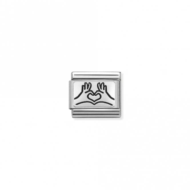 Classic Silver Hands to Heart Love & Hearts Charms