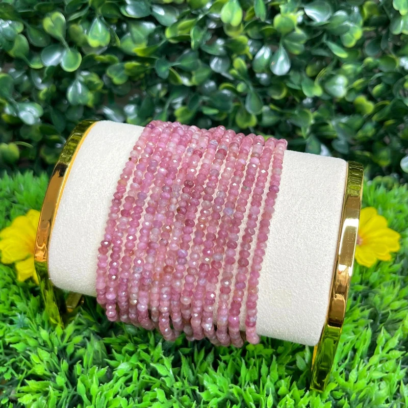 Facettiertes rosa Turmalin-Armband