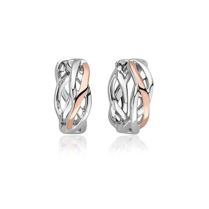 Celtic Weave Silver Creole Earrings