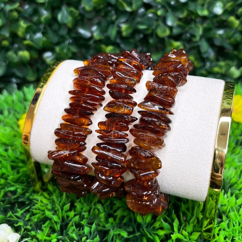 Chips d'Ambre Cognac-Armband