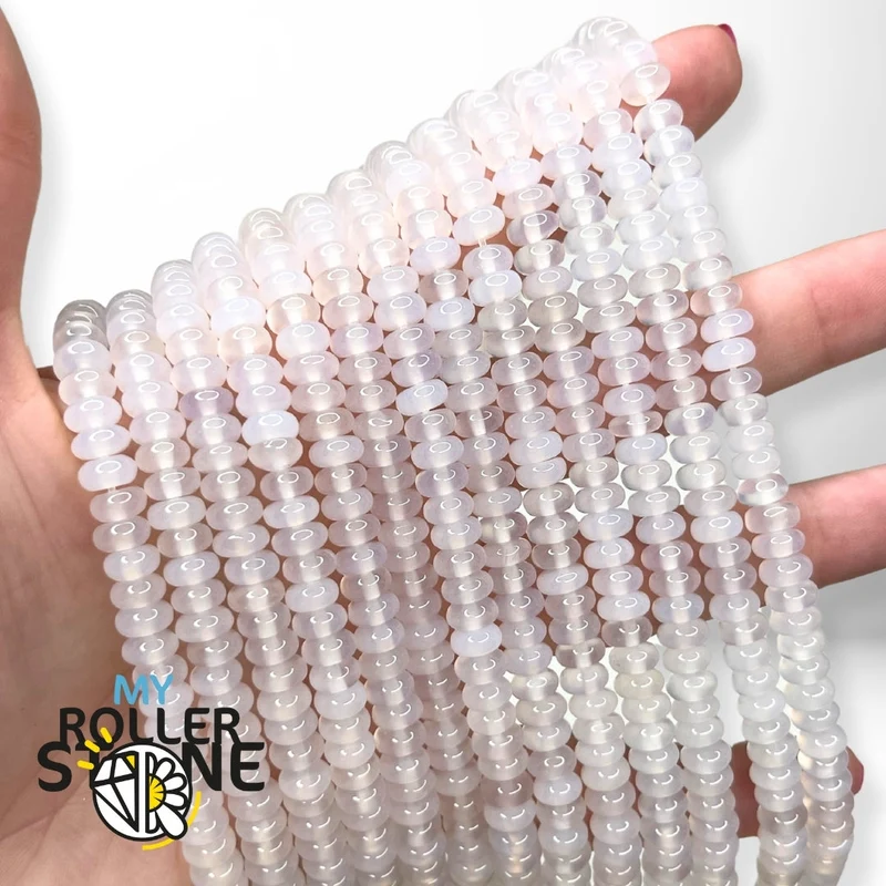 Weiße Achat-Rondelle-Perle