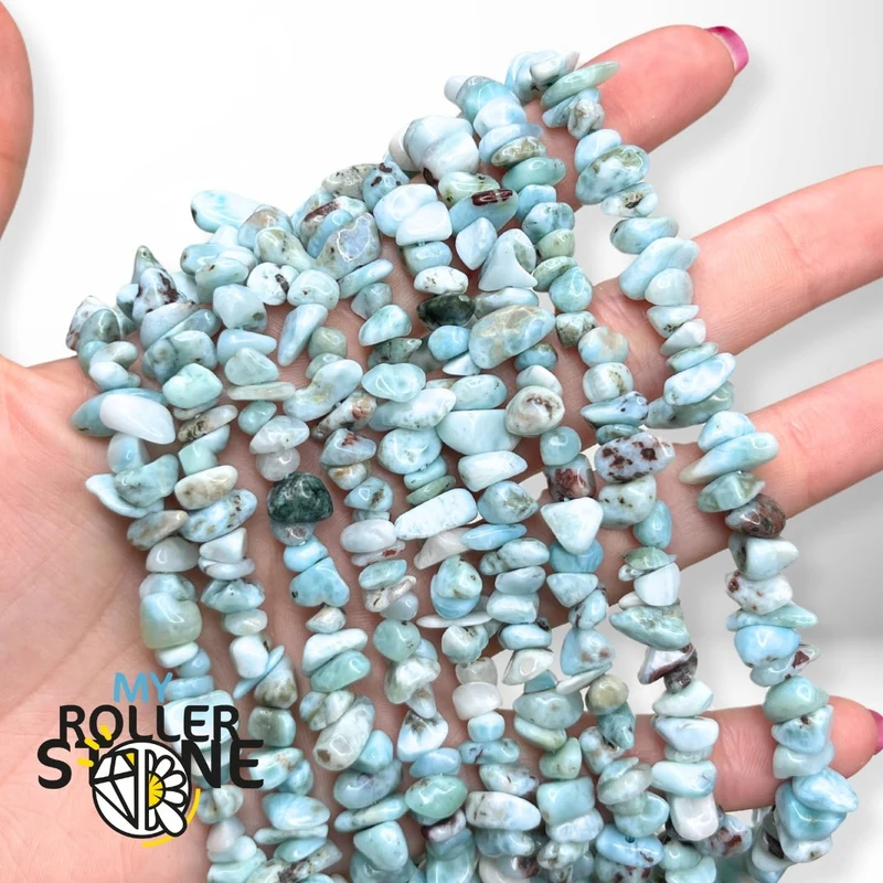 Larimar-Perlchips, 39 cm