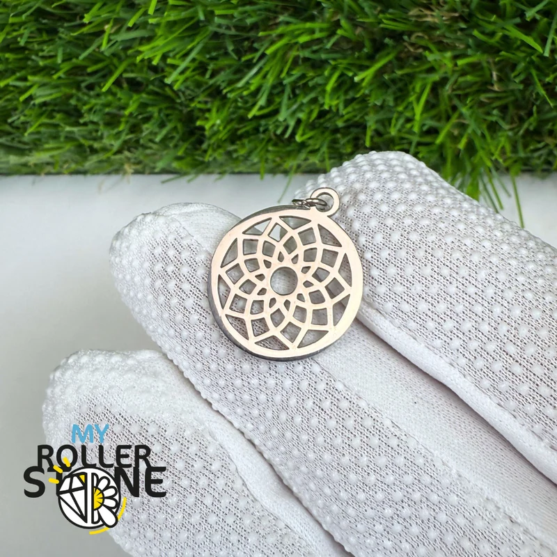 Chakra-Anhänger aus silberfarbenem Edelstahl (7 Varianten)