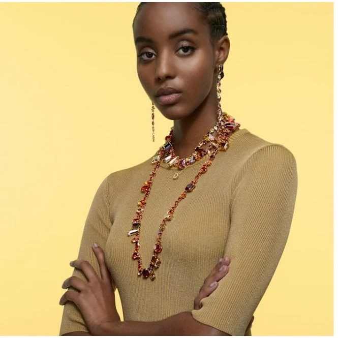 Una Octagon Cut Pendant Necklace with Yellow Crystal in Gold