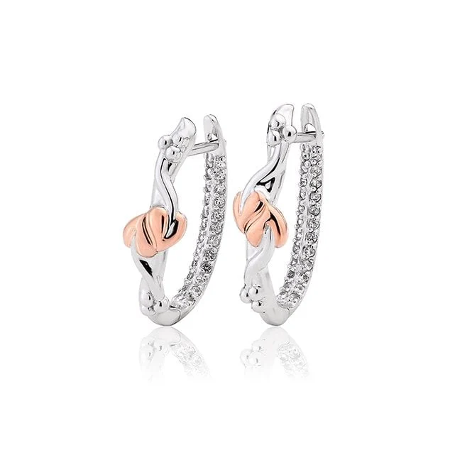 Tree of Life Silver Half-Hoop Earrings