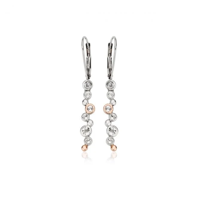 Celebration Silver Drop Earrings with Topaz