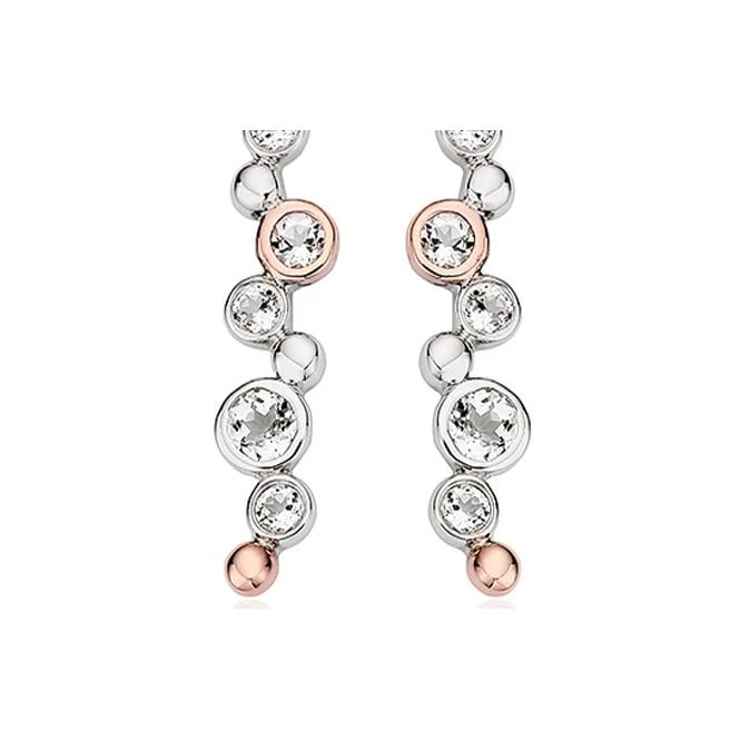 Celebration Silver Drop Earrings with Topaz