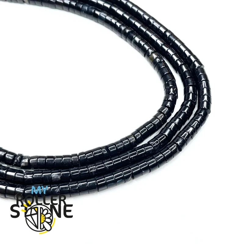 Schwarze Turmalin-Heishi-Perle
