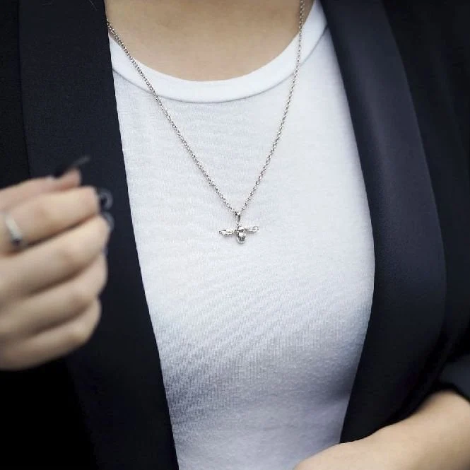 Silver Natural Bee Pendant