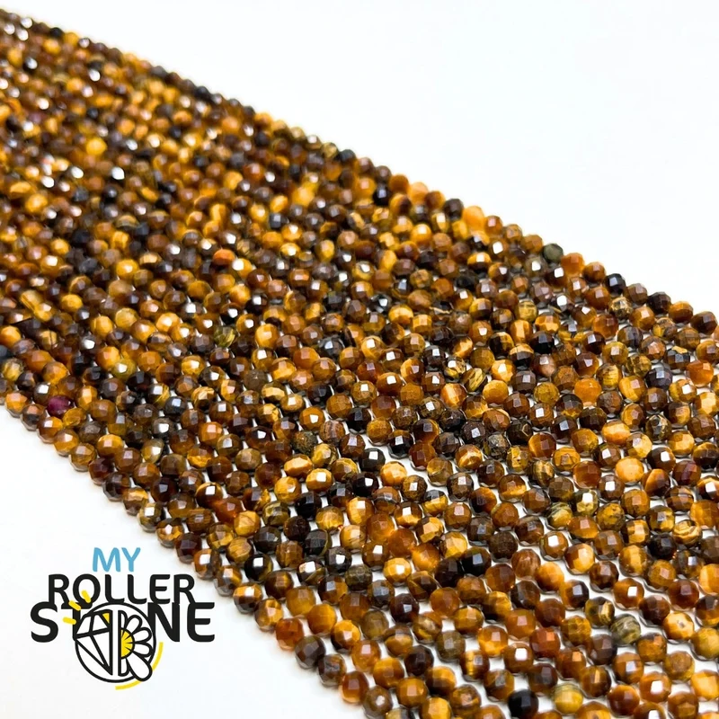 Facettierte Tigerauge-Perle 3A