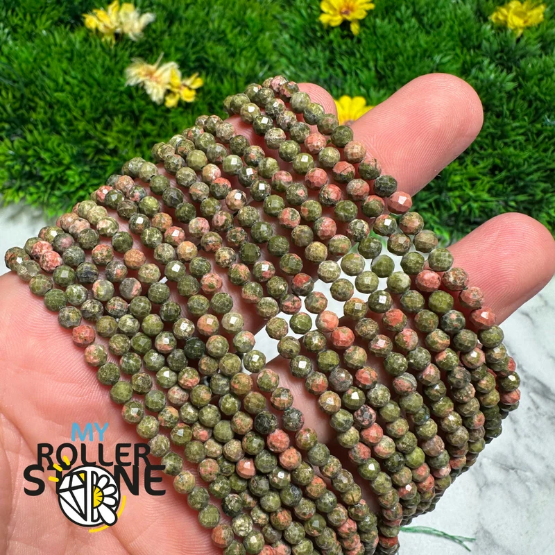 Facettierte Unakit-Perle