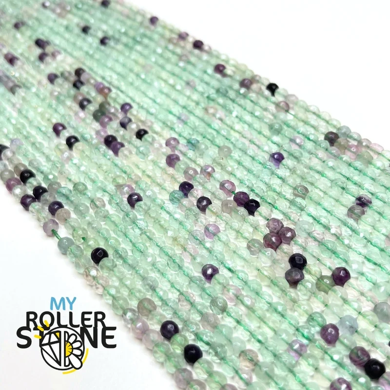 1A facettierte Regenbogen-Fluoritperle (4-6-8 MM)