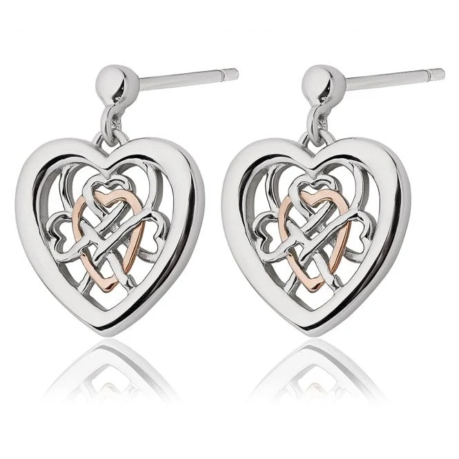 Welsh Royalty Silver Heart Stud Earrings