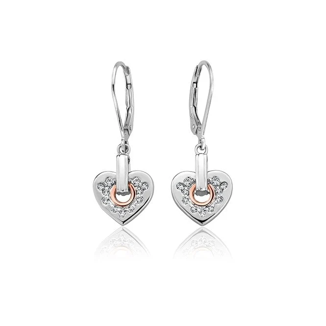 Cariad Silver Sparkle Drop Earrings with Topaz