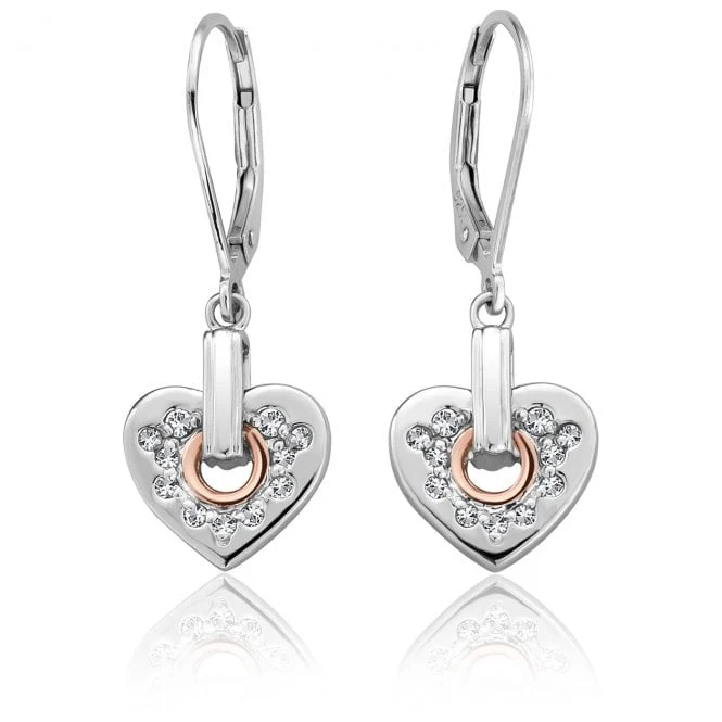 Cariad Silver Sparkle Drop Earrings with Topaz
