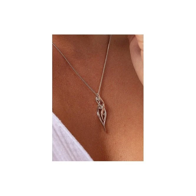 Nature's Wonder Silver Waterfall Pendant with Topaz