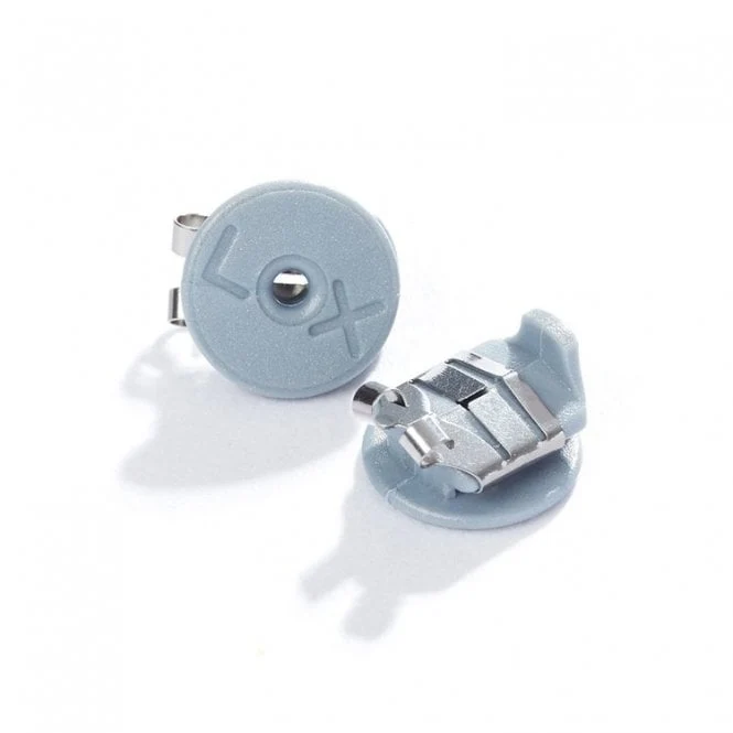 Lox Silver Tone Secure Earring Backs - 2 pairs