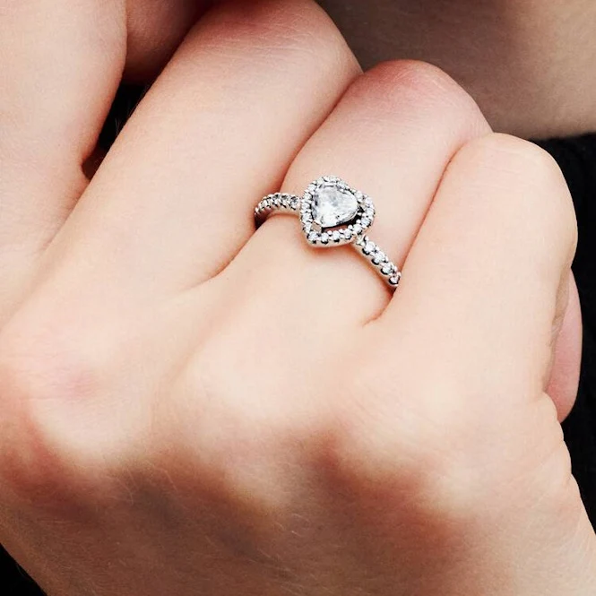 Elevated Heart Ring, Size 54
