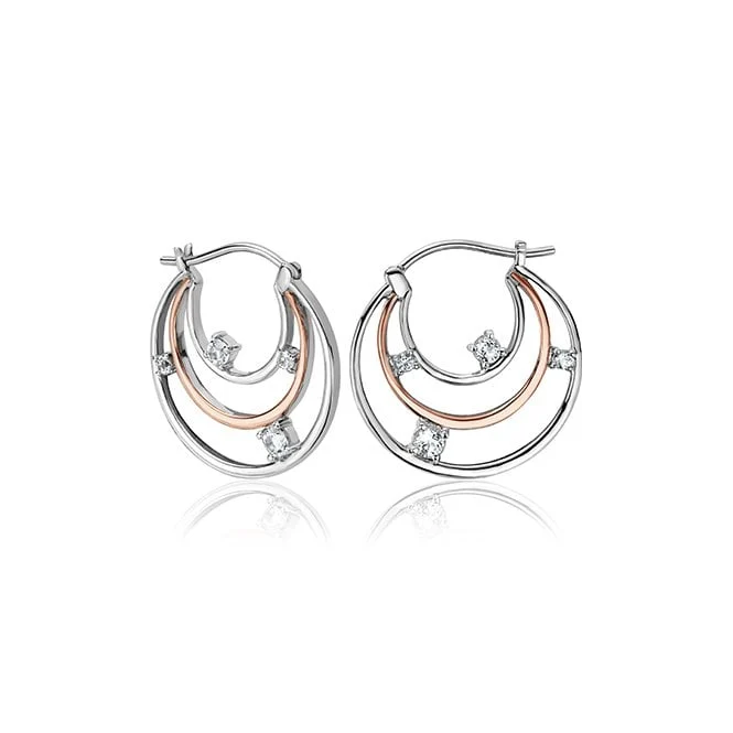 Awyr Y Nos Silver Hoop Earrings