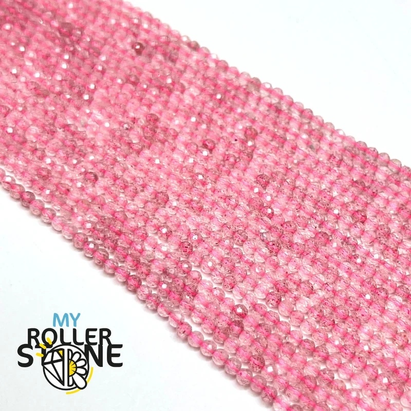 3A Erdbeerquarz facettierte Perle (2MM-3MM)