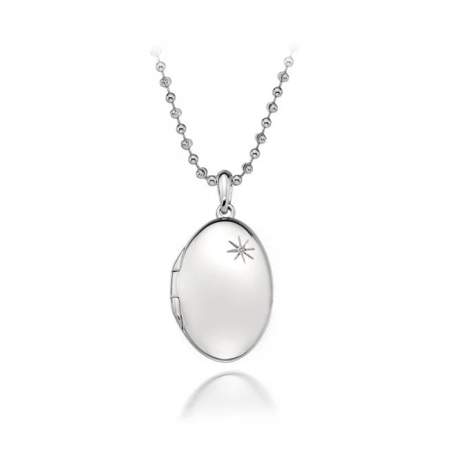 Silver Confident Oval Locket Pendant