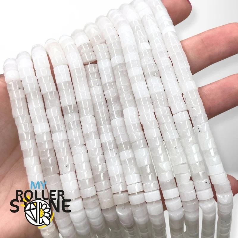 Weiße Jade-Heishi-Perle