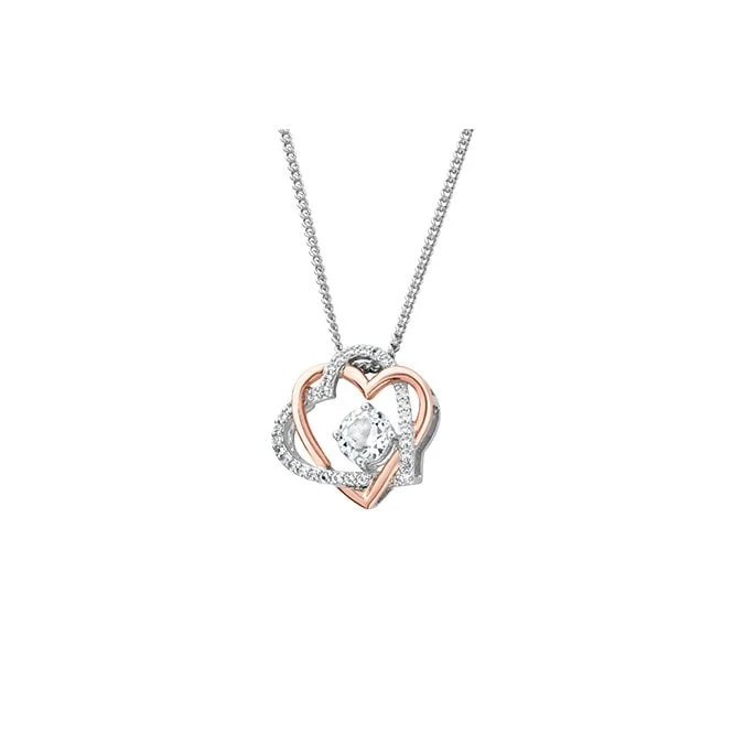 Forever Yours Silver Heart Pendant with Topaz
