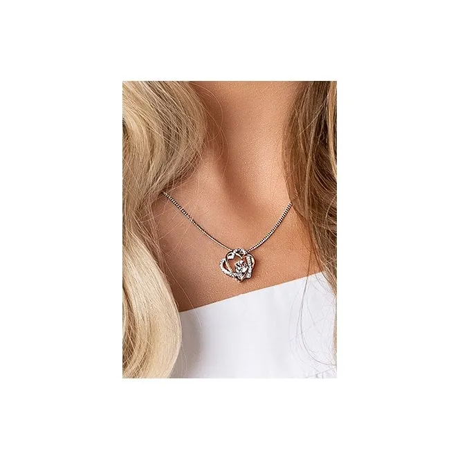 Forever Yours Silver Heart Pendant with Topaz