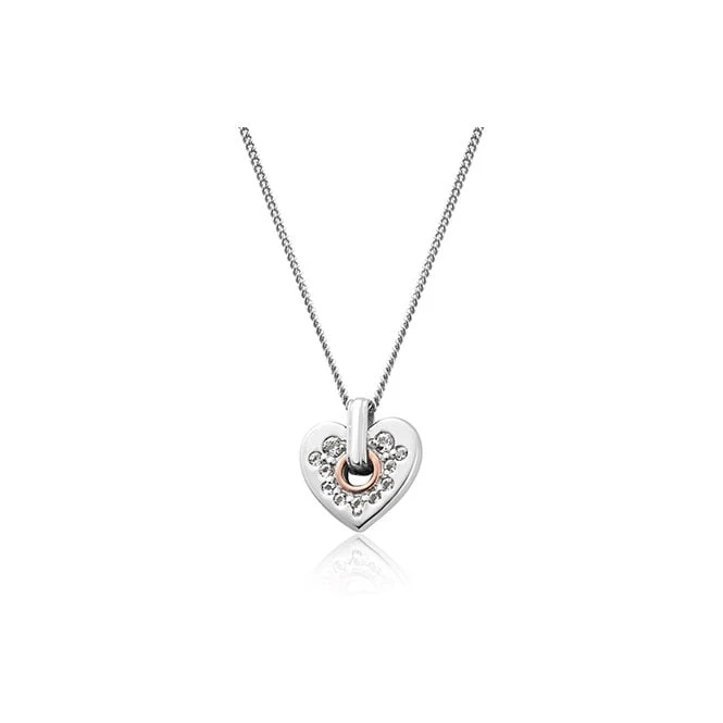 Cariad Sparkle Silver Heart Pendant Necklace