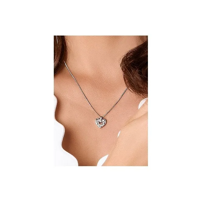 Cariad Sparkle Silver Heart Pendant Necklace