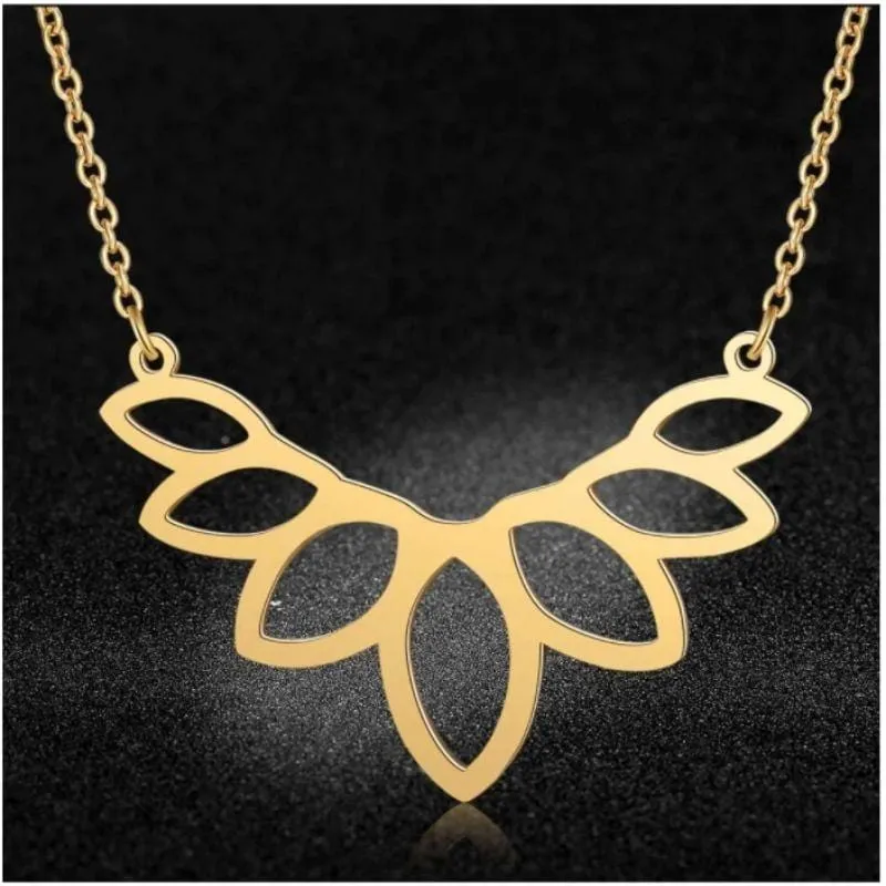 Lotusblüten-Halskette Gold