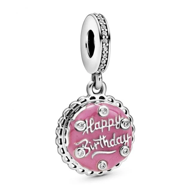 Pink Birthday Cake Dangle Charms