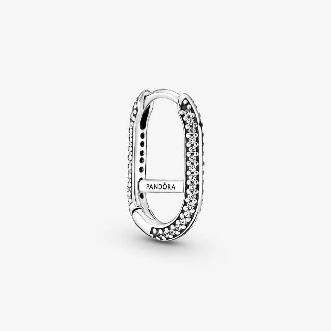 ME Silver Pave Single Link Earring