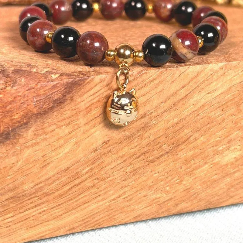 Maneki Neko Gold-Charm-Anhänger