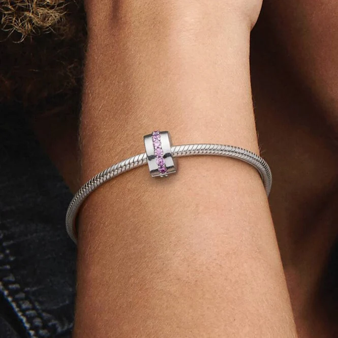 Pink Sparkling Row Clip Charms