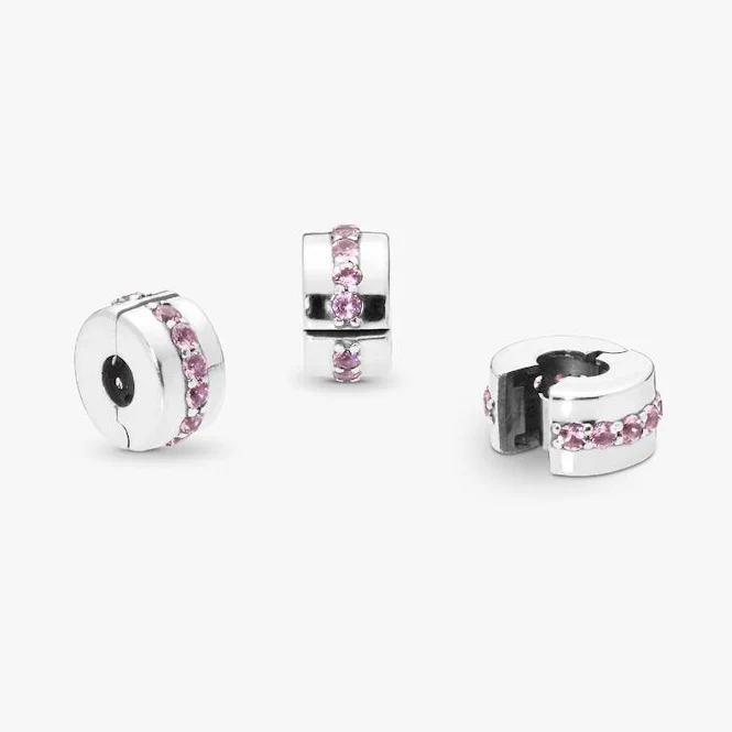 Pink Sparkling Row Clip Charms