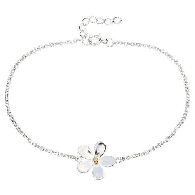 Silver & Gold 15mm Daisy Single Flower Bracelet