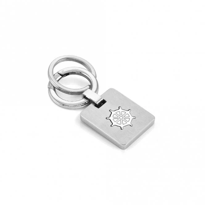 Brushed Steel Boatwheel Keyring