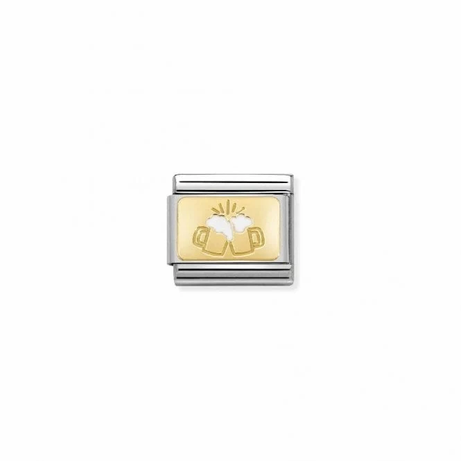 Classic Gold and Enamel Toast with Beer Food & Drink Charms
